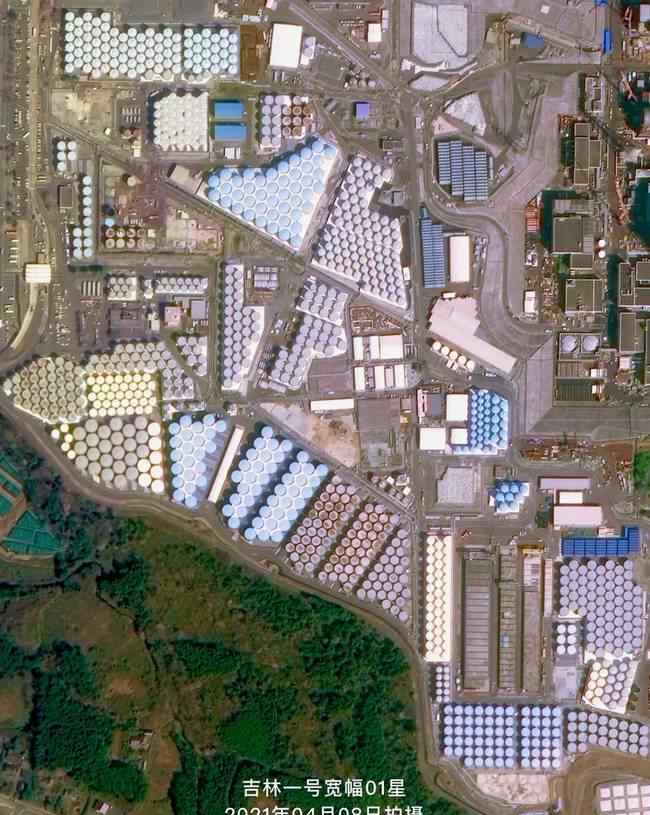 卫星拍摄的福岛第一核电站 目前是什么情况？