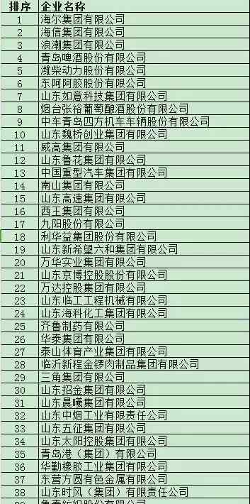 重工业有哪些 山东的龙头企业都有哪些？