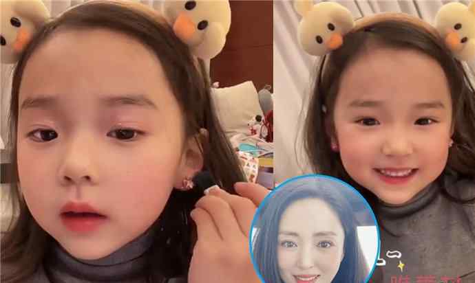 董璇女儿酒窝化身美妆博主 董璇晒小酒窝给自己化妆的视频