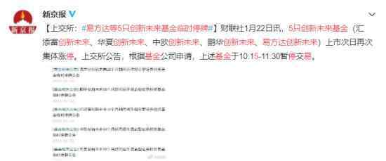 易方达等5只创新未来基金临时停牌 具体是什么情况