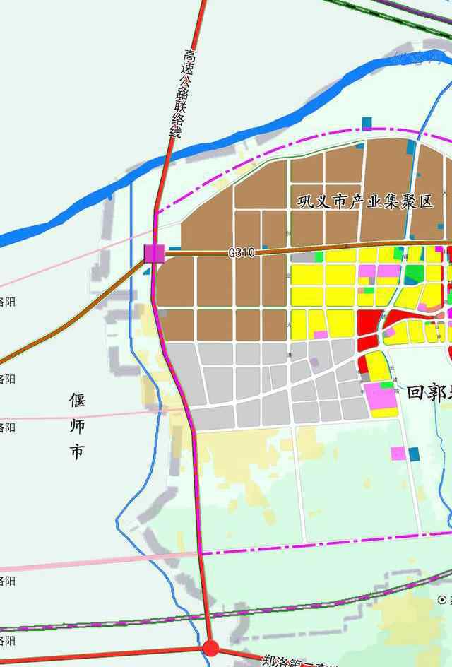 回郭镇地图 310国道巩义回郭镇大桥7月1日通车，回郭镇高速公路入口的规划