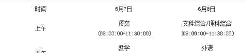 高考哪天 2017年几号高考 2017高考时间是哪几天？