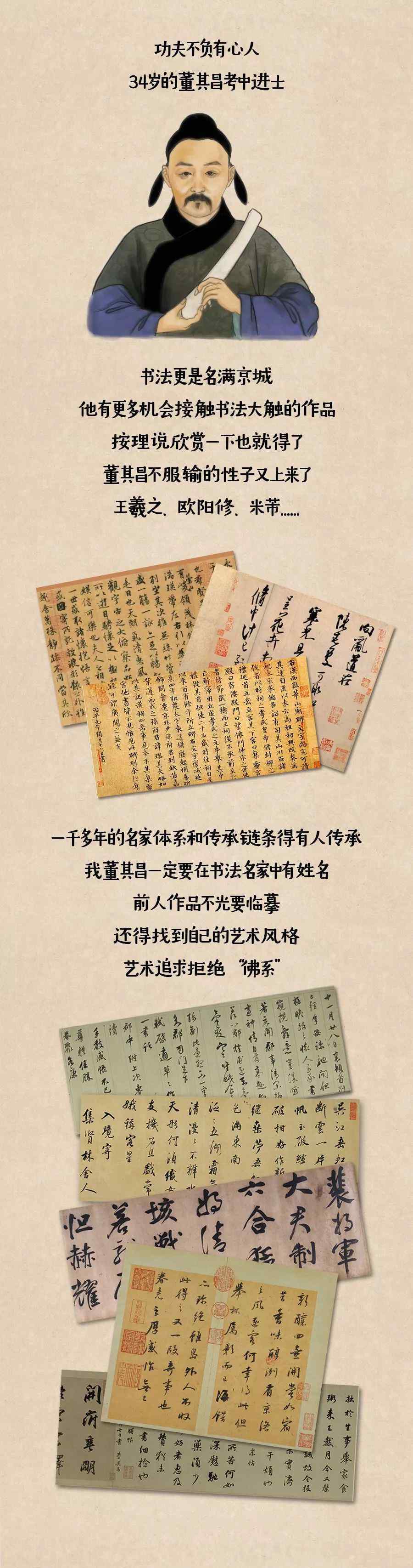 董其昌的书法风格 书法大家董其昌居然是这样练成的！
