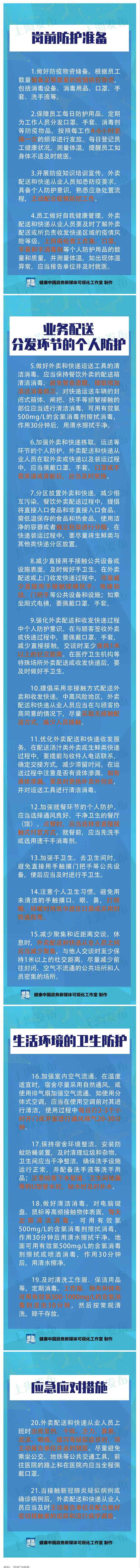 如何做好快递行业 外卖配送和快递从业人员如何做好健康防护？来看指南→