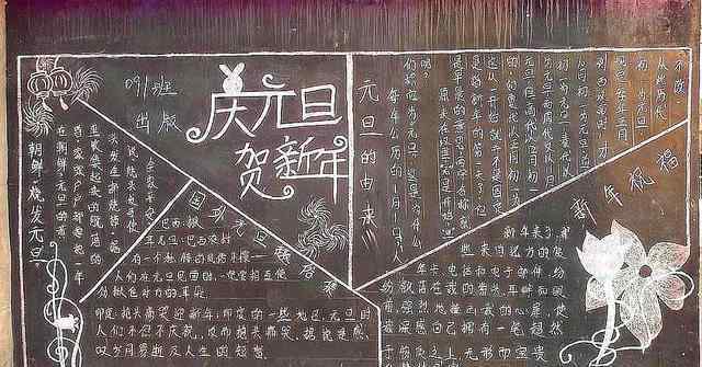 元旦黑板报设计 2020年元旦主题，学生黑板报精选，最后一幅太完美，已有多人借鉴