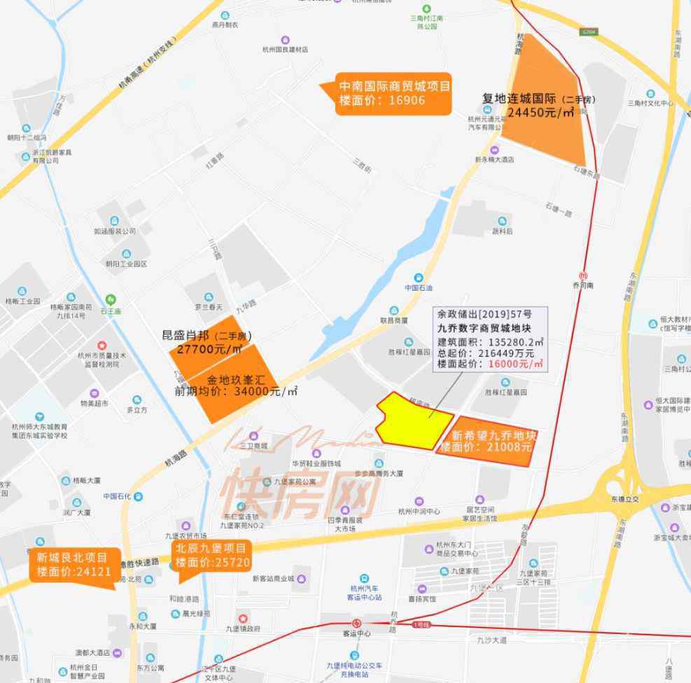 杭州锦昌年华 加价1个亿！崇贤明年房价2.3万！杭州这里地价再跌3000元/㎡！