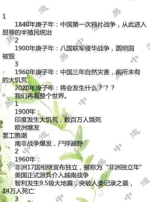 60年一轮回 警惕！2020庚子之灾，六十年一轮回的庚子年，怎样平安度过？