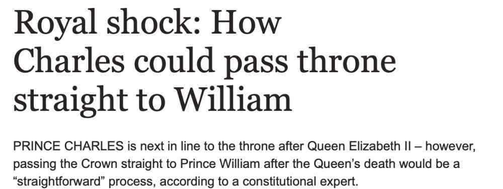 王子若 英媒：查尔斯王子若让威廉王子直接继位手续简单，不违宪