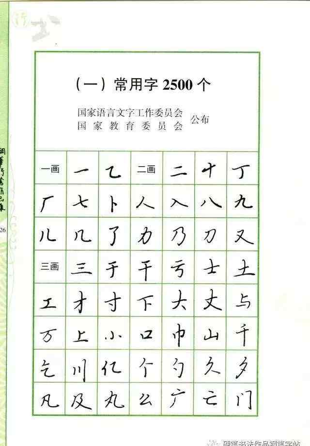 行楷2500字 硬笔行书钢笔字帖常用字2500字