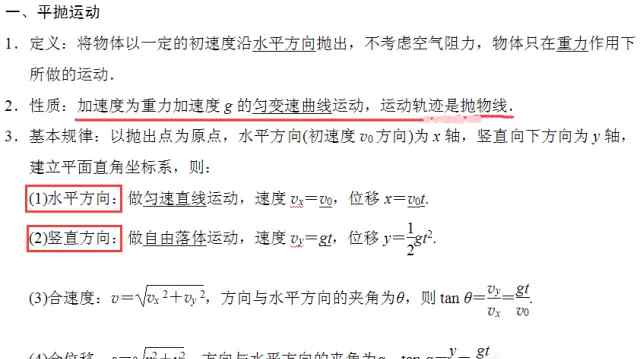 平抛运动知识点总结 【高考必看】平抛运动知识点及例题全解文章配图