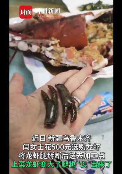 女子拿龙虾去饭店加工疑似被掉包 掰掉的小腿“重生”了！ 究竟发生了什么?