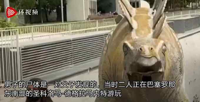 诡异！西班牙一恐龙雕像内发现男尸：脸朝下卡在道具恐龙一只腿内