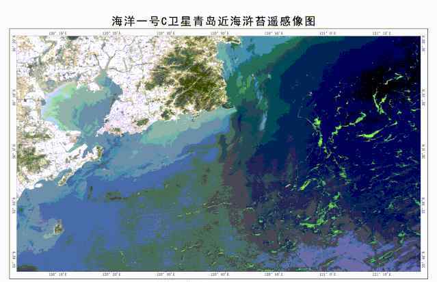浒苔 海洋一号卫星看浒苔越来越清晰了