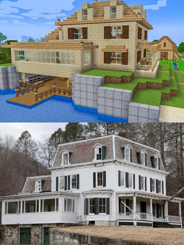 小闲聊游戏_我的世界：6种不同风格的建筑 看大佬如何在生存模式盖房子