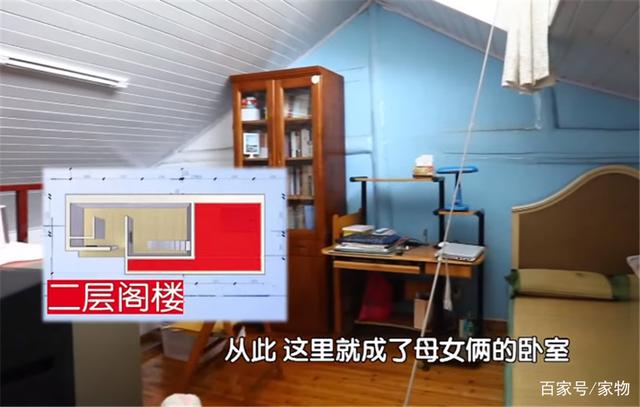 母女蜗居30㎡阁楼房,搭建露天厨房凳子当饭桌?网友:生活不易