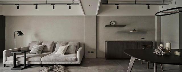 28万全包的高级灰+工业风,无主灯设计不是简单粗暴的毛坯房