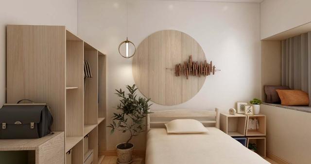 三居室日式风格,不做背景墙,全屋原木色调,清新自然,好看极了