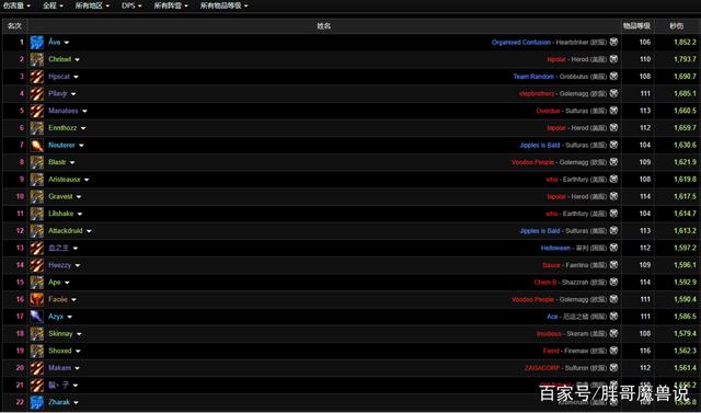 胖哥魔兽说_魔兽世界:WCL第一法师 DPS力压猎人和术士 饰品搭配令人看不懂